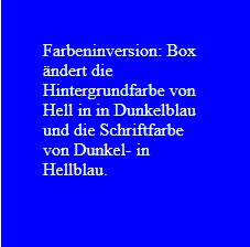 Box mit invertierte Farben
