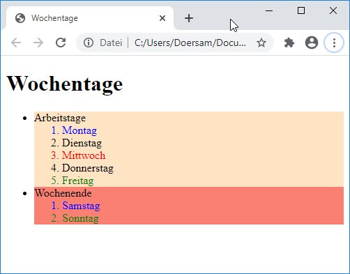 HTML-Dokument mit den erforderlichen CSS-Angaben